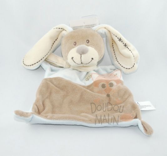  cuddles lapin bleu beige marron écharpe 